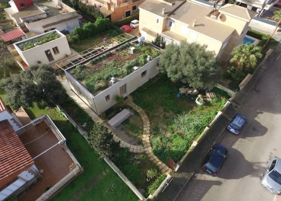 Construcción casa ecológica con cubierta vegetal en Mallorca